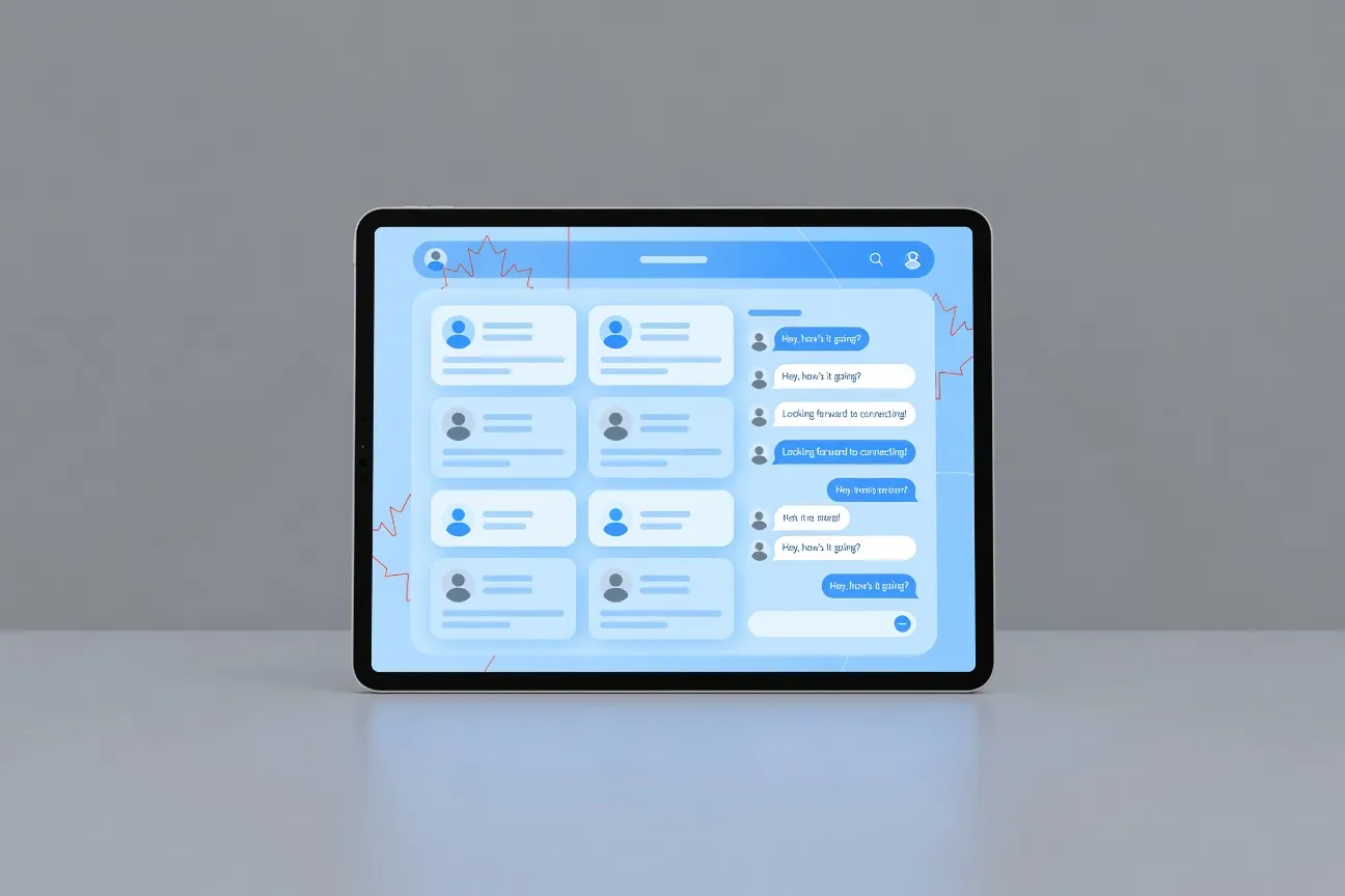 Interface de POF sur tablette - site de rencontre gratuit Canada