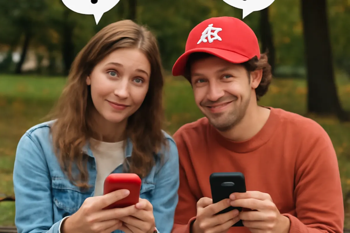Personne utilisant une application de rencontre avec fonctionnalités de vidéo et intelligence artificielle sur mobile