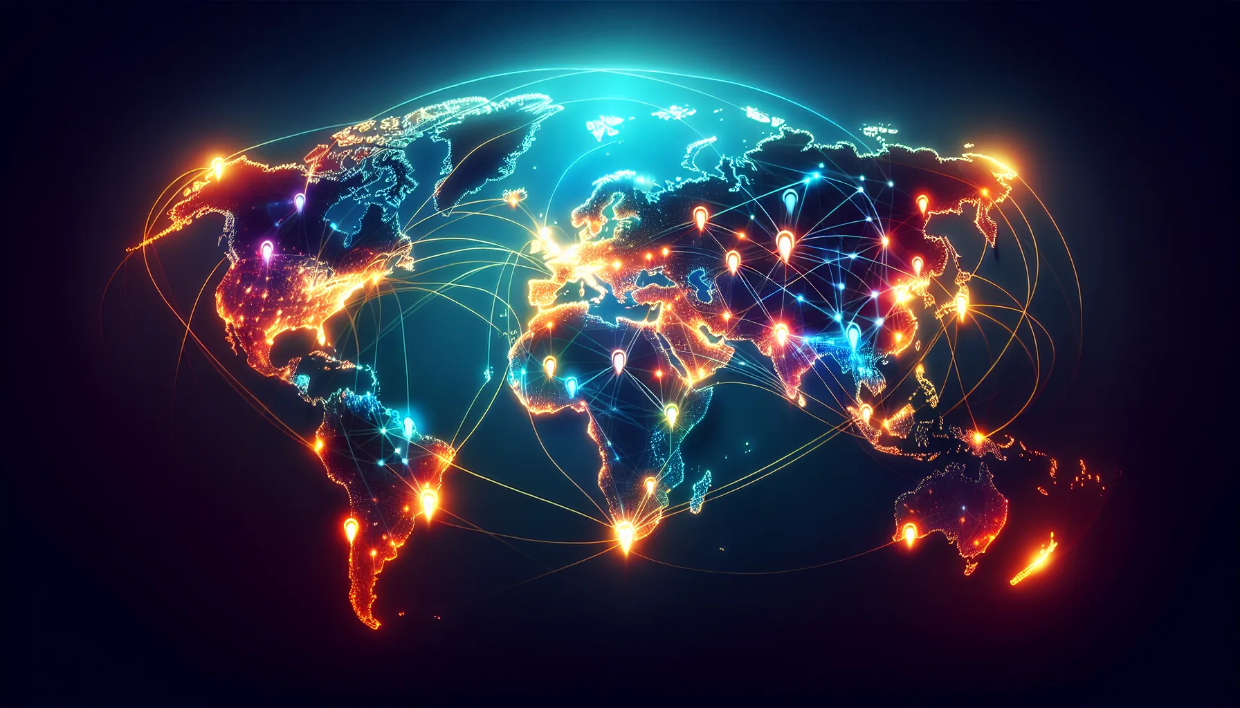 Carte du monde symbolisant les rencontres internationales en ligne